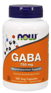 Gaba Gamma Acide Aminobutyrique 750 MG 100 Capsules NOW FOODS